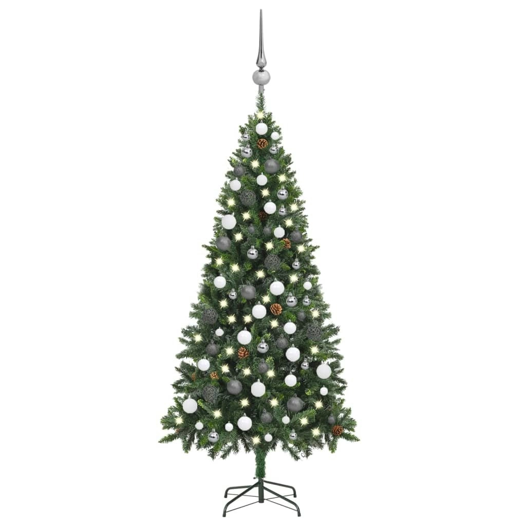 Artificial Pre-lit Christmas Tree with Ball Set Pine Cones 180 cm 3077893