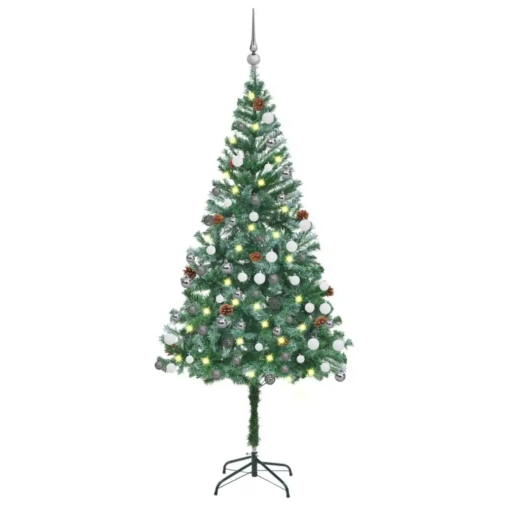 Artificial Pre-lit Christmas Tree with Ball Set Pinecones 180 cm 3077700