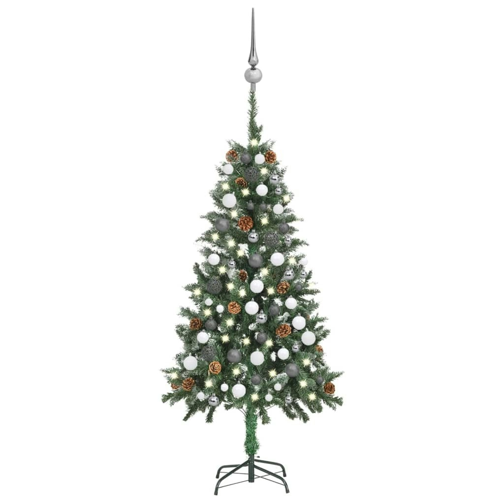 Artificial Pre-lit Christmas Tree with Ball Set Pine Cones 150 cm 3077895