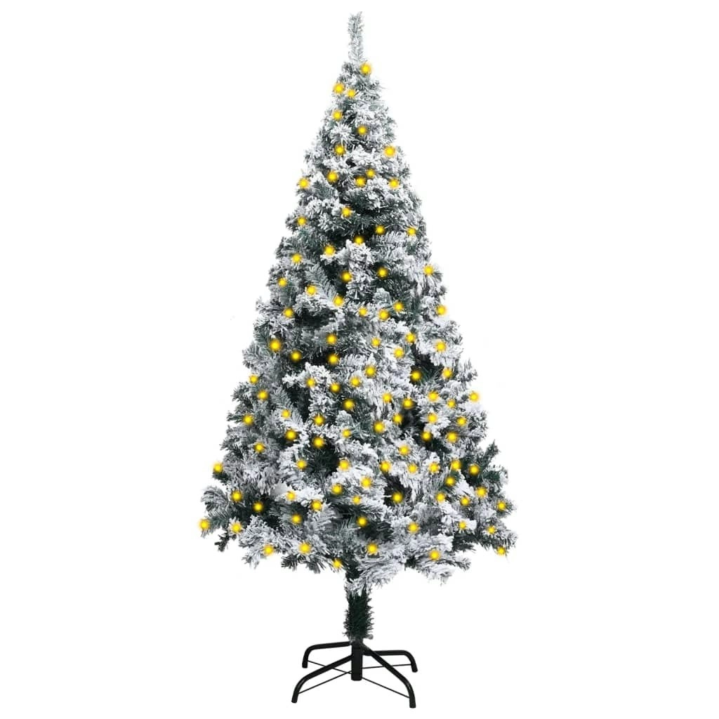 Artificial Pre-lit Christmas Tree with Flocked Snow Green 120 cm 3077765