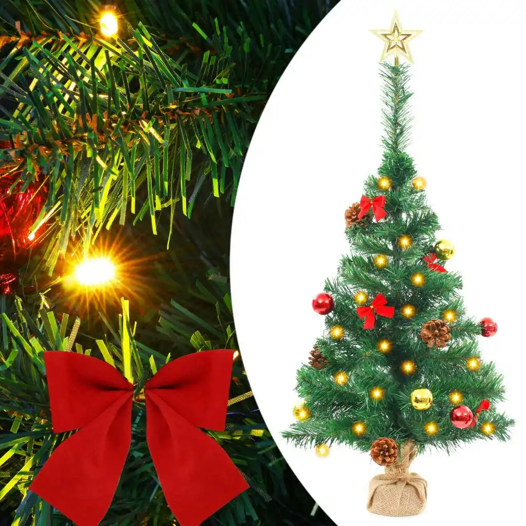 Artificial Pre-lit Christmas Tree with Baubles Green 64 cm 321505