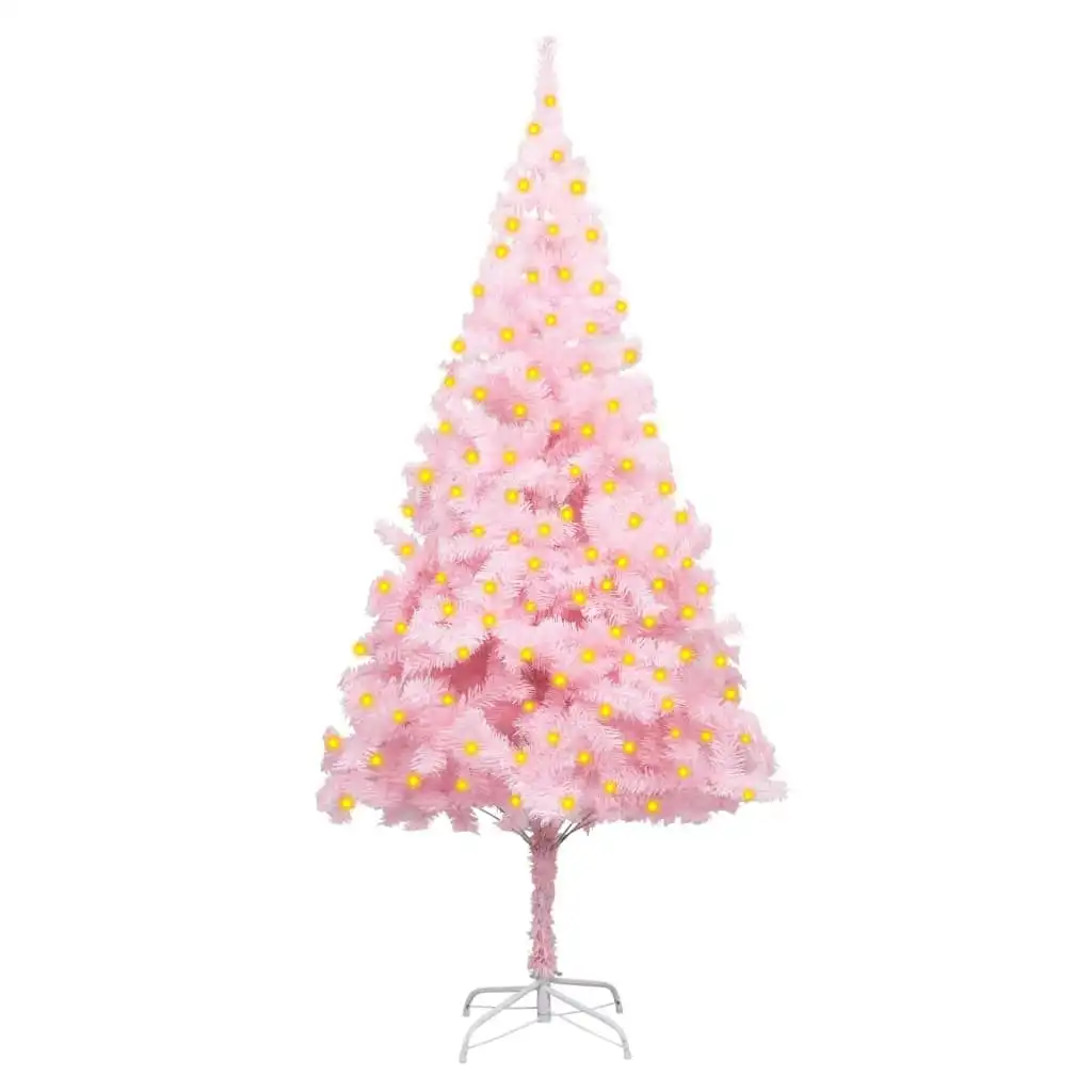 Artificial Pre-lit Christmas Tree with Stand Pink 180 cm PVC 3077413