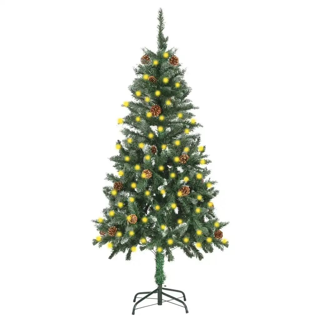 Artificial Pre-lit Christmas Tree with Pine Cones 150 cm 3077746