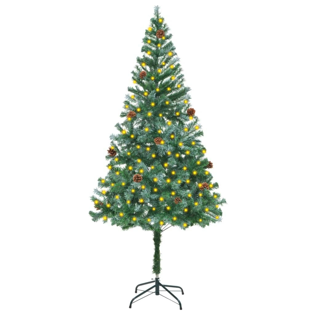 Artificial Pre-lit Christmas Tree with Pine Cones 180 cm 3077442