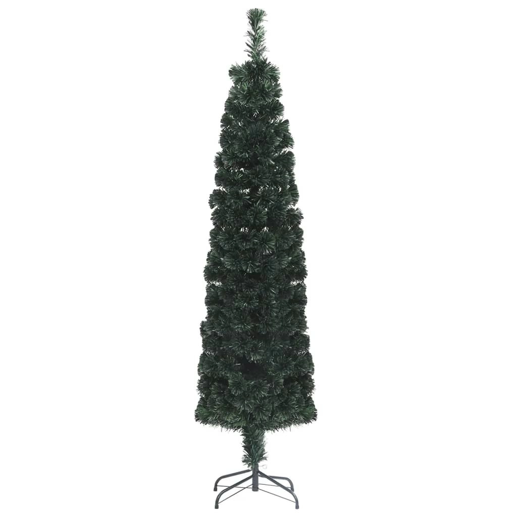 Artificial Slim Christmas Tree with Stand 150 cm Fibre Optic 329079