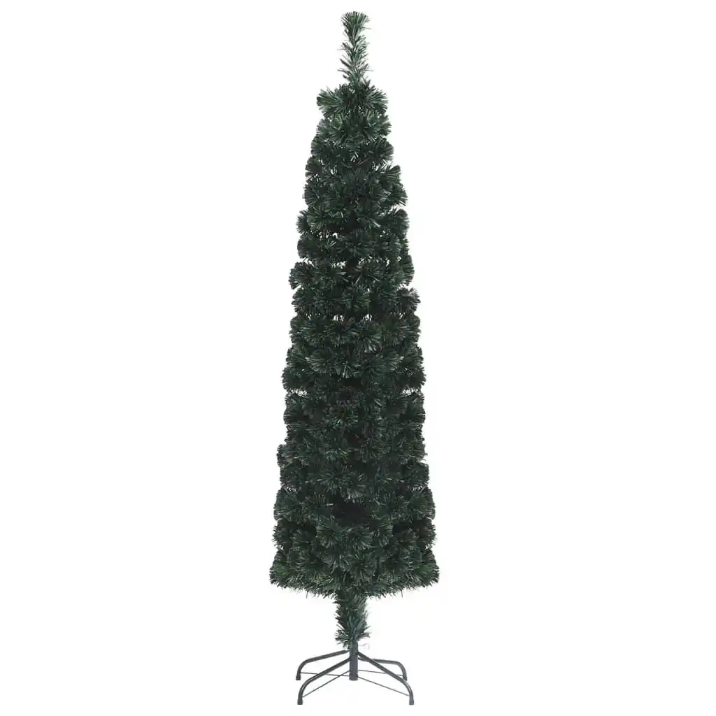 Artificial Slim Christmas Tree with Stand 120 cm Fibre Optic 329078