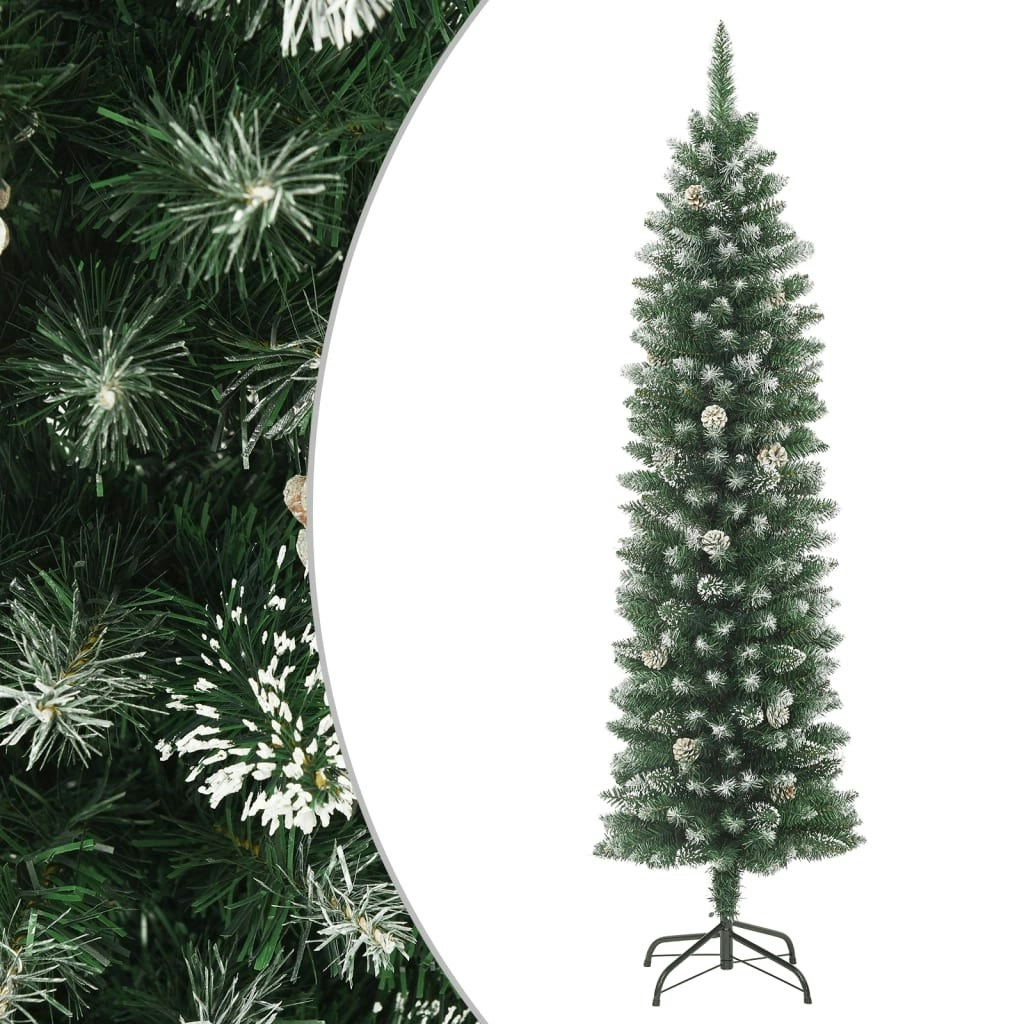 Artificial Slim Christmas Tree with Stand 180 cm PVC 345166