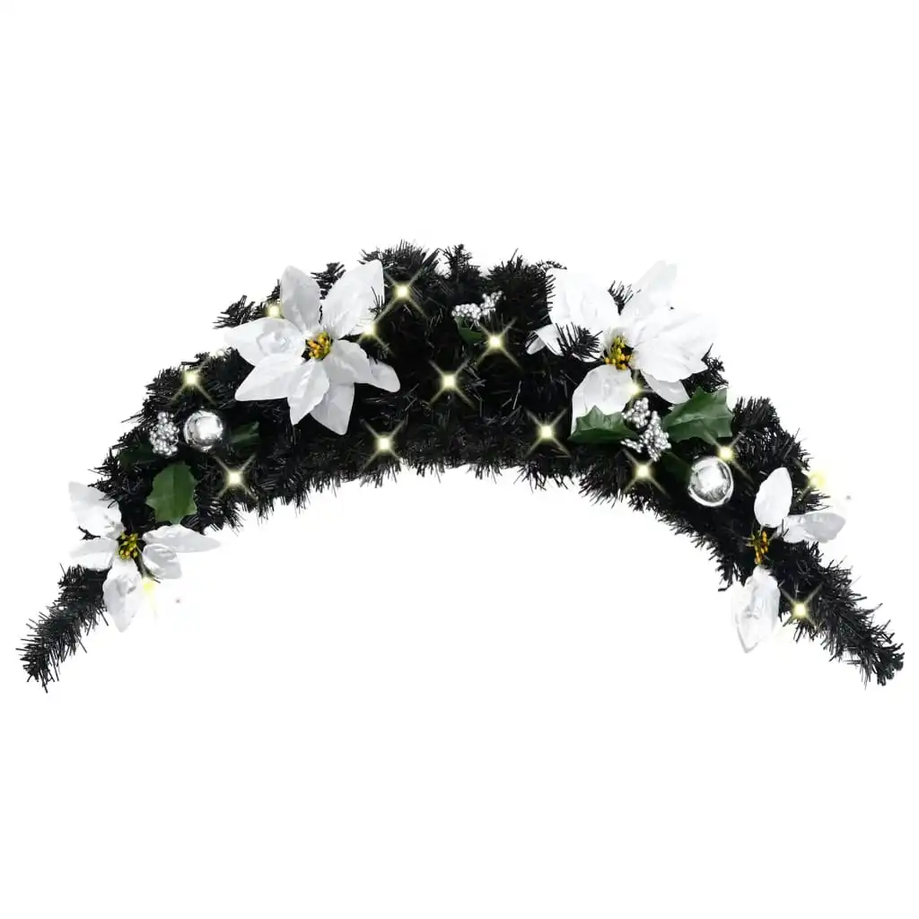 Christmas Arch with LED Lights Black 90 cm PVC 320981