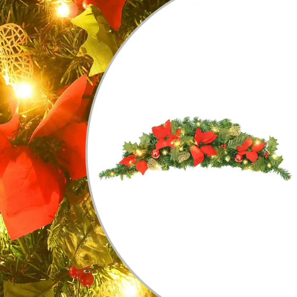 Christmas Arch with LED Lights Green 90 cm PVC 328472