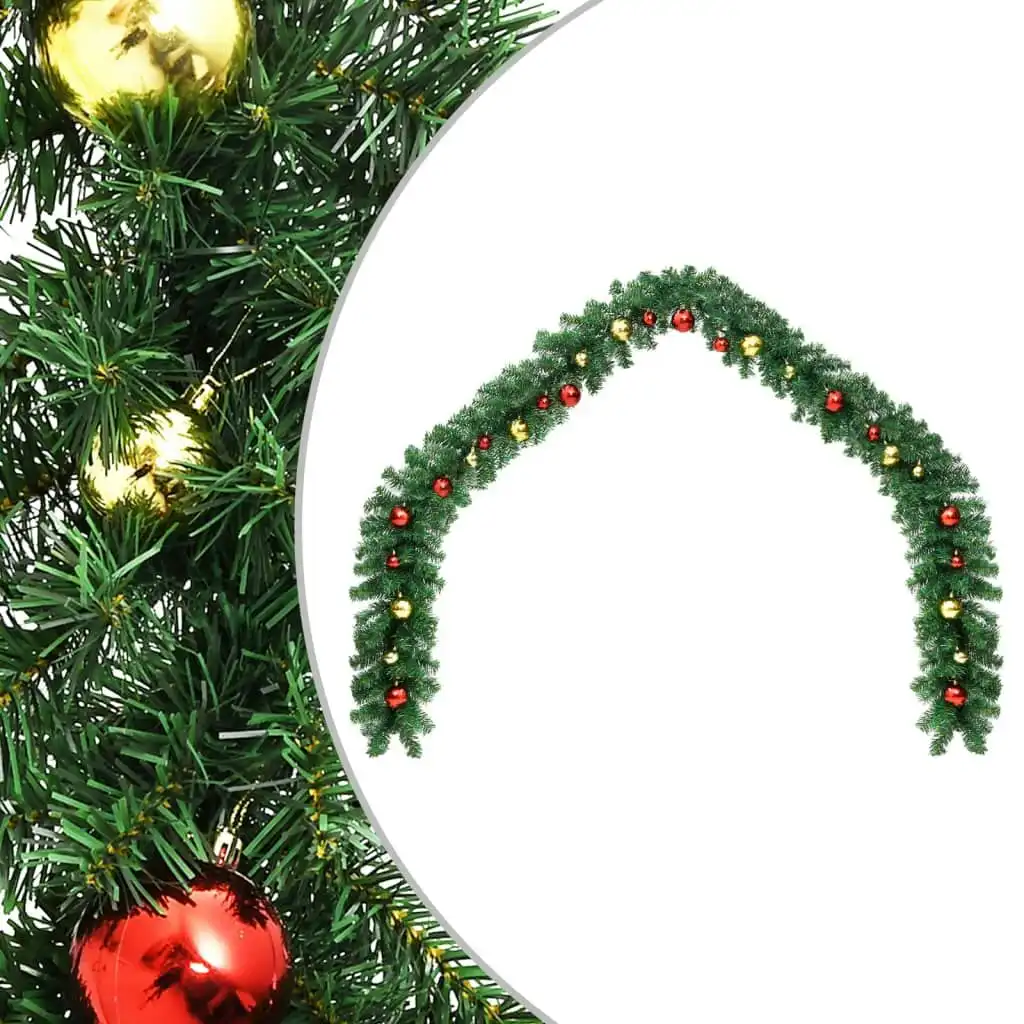 Christmas Garland Decorated with Baubles 5 m 284305