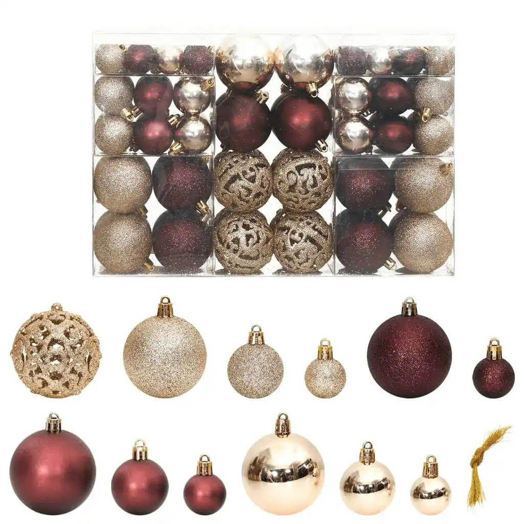 Christmas Baubles 100 pcs Champagne and Brown 3 / 4 / 6 cm 356107