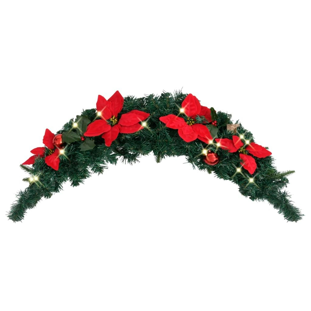 Christmas Arch with LED Lights Green 90 cm PVC 321521