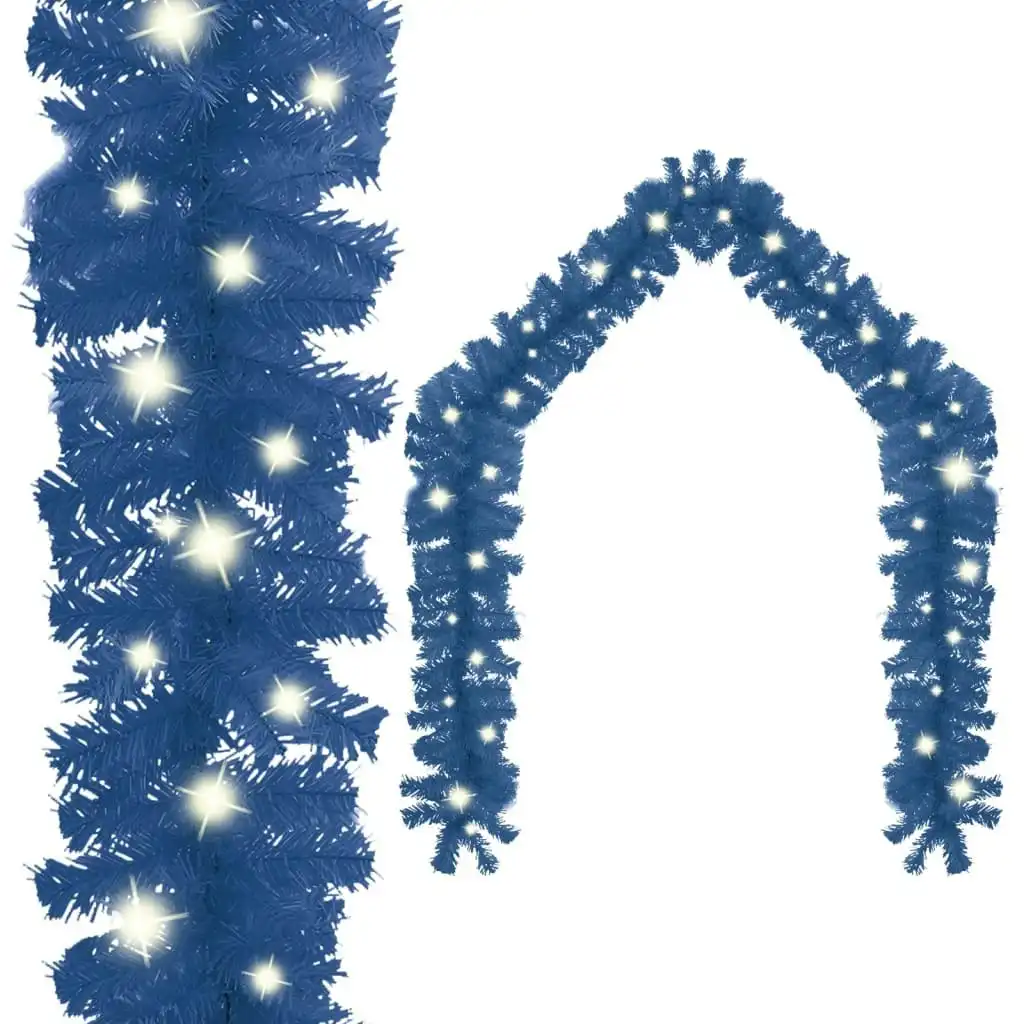 Christmas Garland with LED Lights 10 m Blue 329193