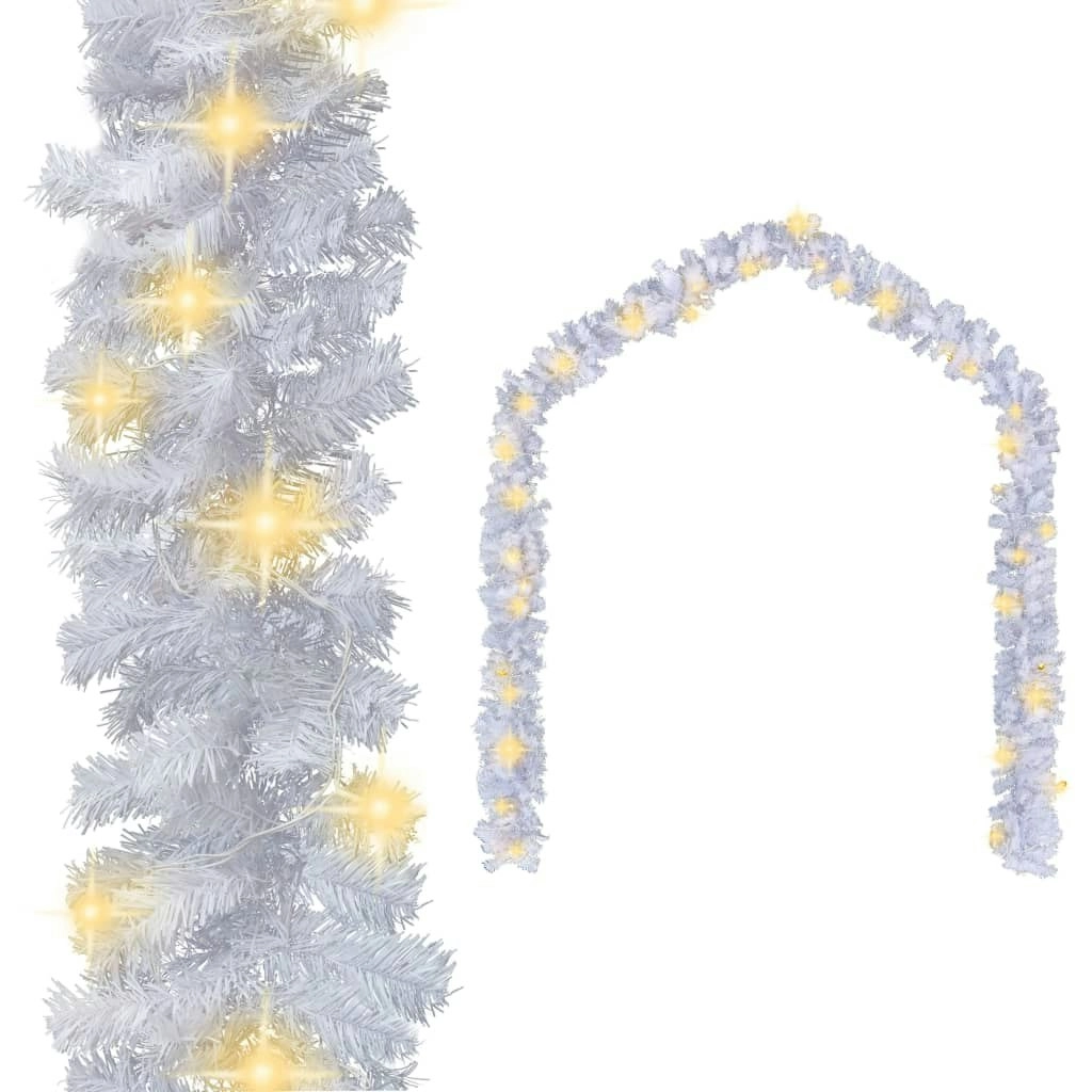 Christmas Garland with LED Lights 5 m White 284311