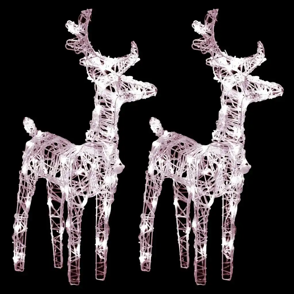 Christmas Reindeers 2 pcs Warm White 80 LEDs Acrylic 342678