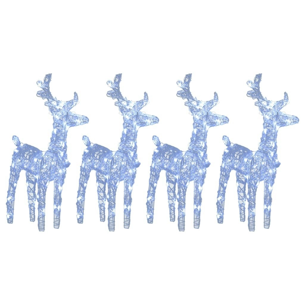 Christmas Reindeers 4 pcs Cold White 160 LEDs Acrylic 3154255