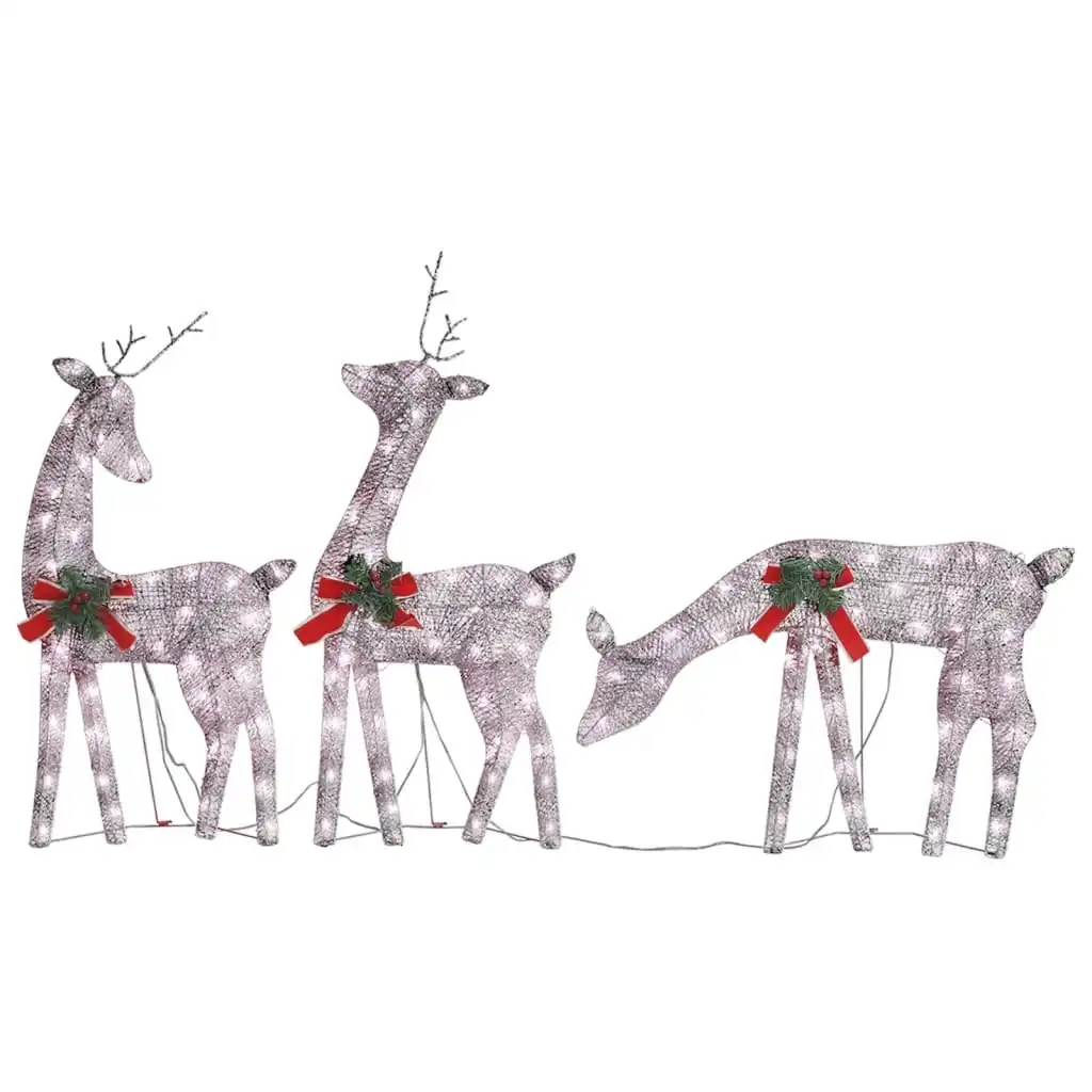 Christmas Reindeer Family 270x7x90 cm Gold Warm White Mesh 328503