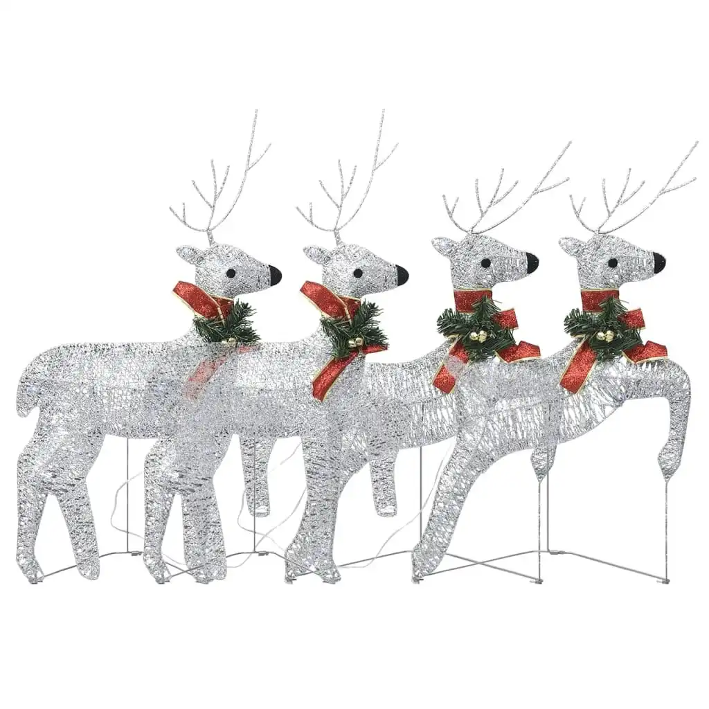 Christmas Reindeers 4 pcs Silver 80 LEDs 3154267