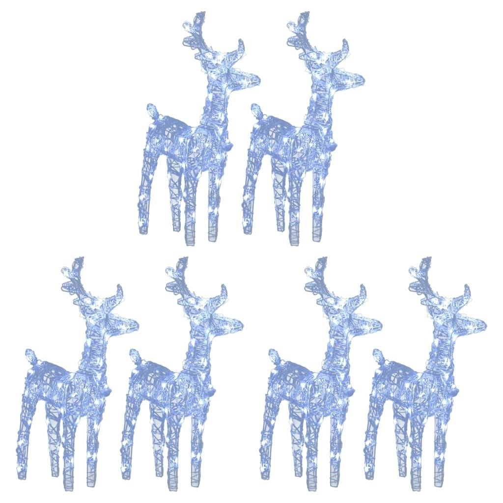 Christmas Reindeers 6 pcs Cold White 240 LEDs Acrylic 3154256