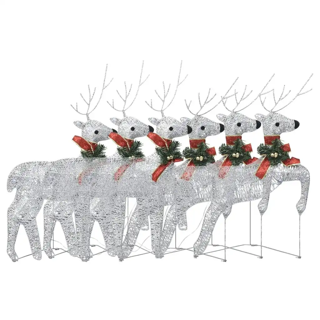 Christmas Reindeers 6 pcs Silver 120 LEDs 3154268