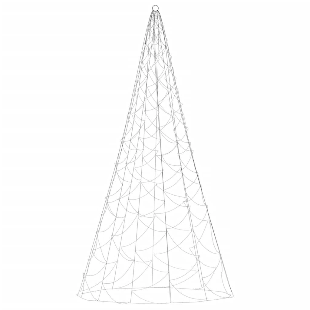 Christmas Tree on Flagpole Warm White 500 LEDs 300 cm 343728