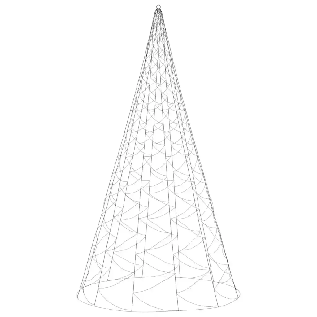 Christmas Tree on Flagpole Warm White 1400 LEDs 500 cm 343732