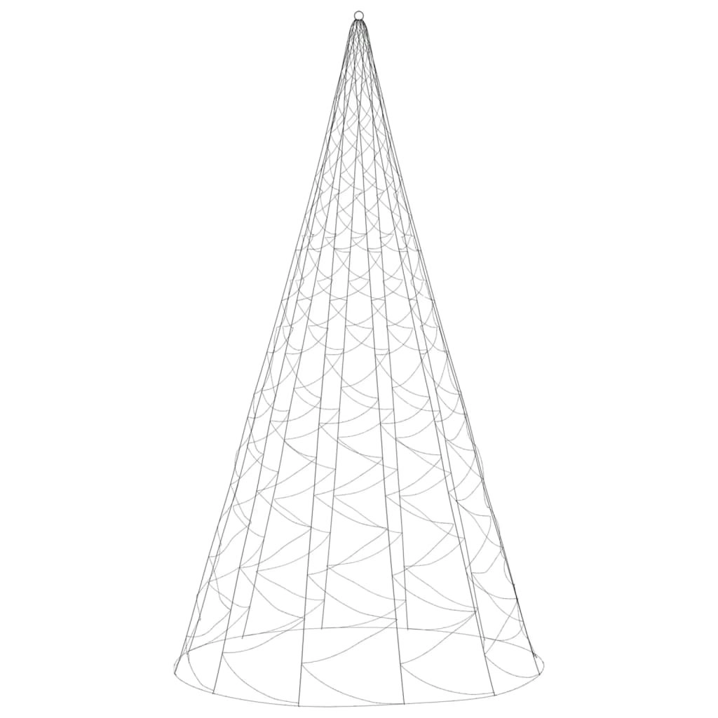 Christmas Tree on Flagpole Warm White 1400 LEDs 500 cm 343732