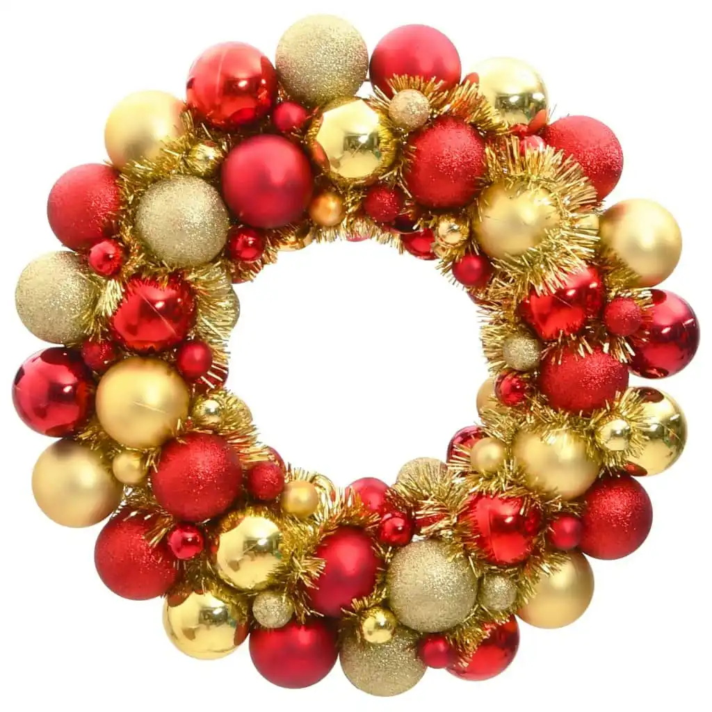 Christmas Wreath Red and Gold 45 cm Polystyrene 356125