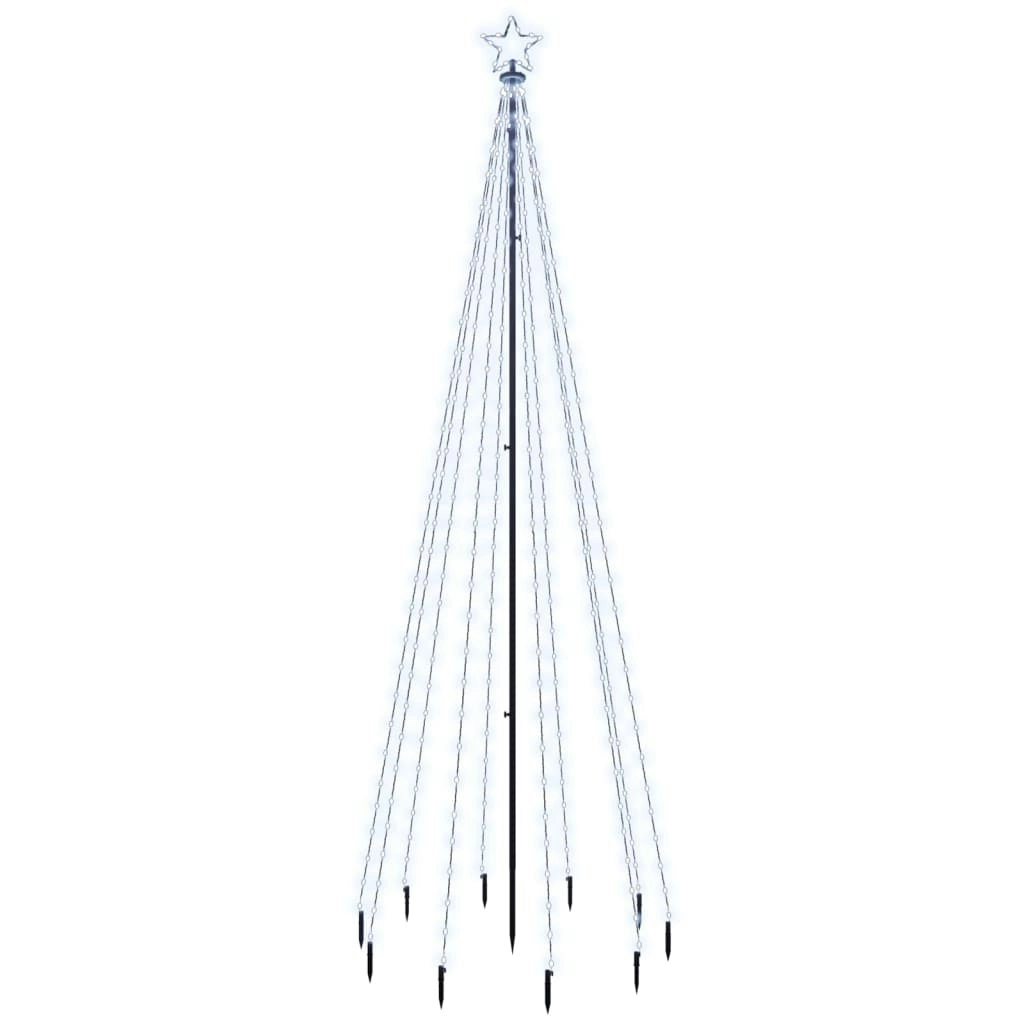 Christmas Tree with Spike Cold White 310 LEDs 300 cm 343555