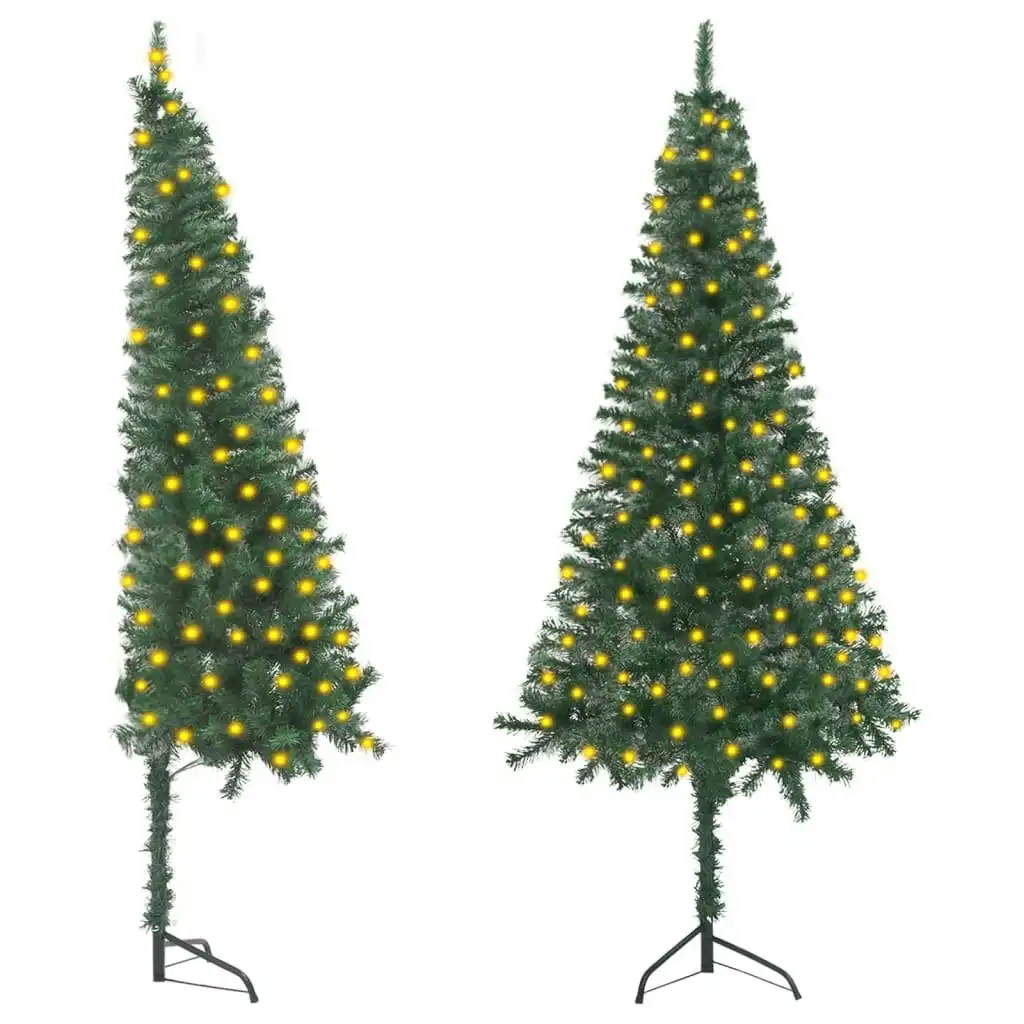 Corner Artificial Pre-lit Christmas Tree Green 240 cm PVC 3077936