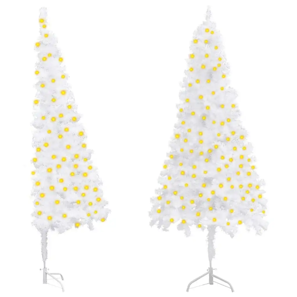 Corner Artificial Pre-lit Christmas Tree White 240 cm PVC 3077941