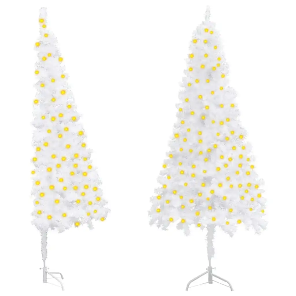 Corner Artificial Pre-lit Christmas Tree White 150 cm PVC 3077938