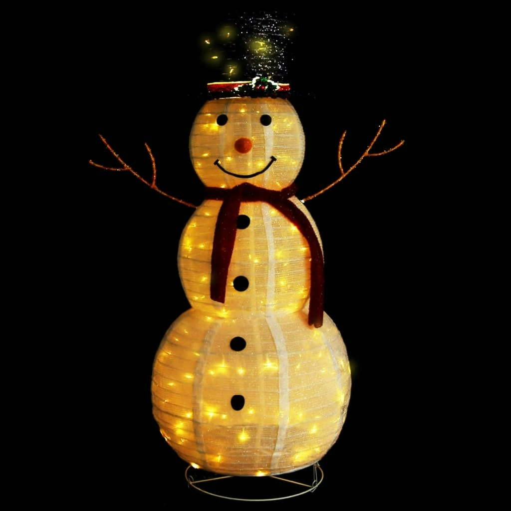 Decorative Christmas Snowman Figure LED Luxury Fabric 120cm 329761