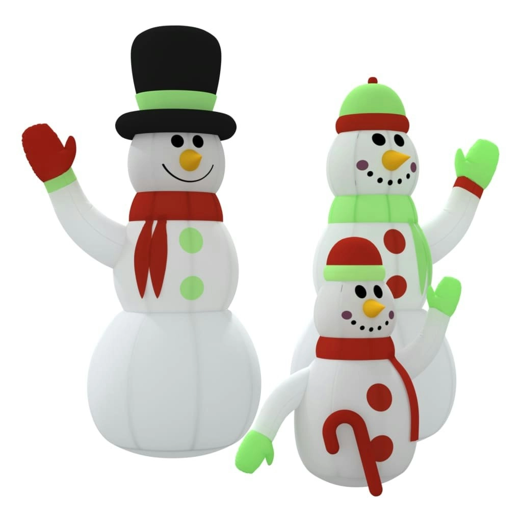 Inflatable Snowman Family with LEDs 500 cm 345389