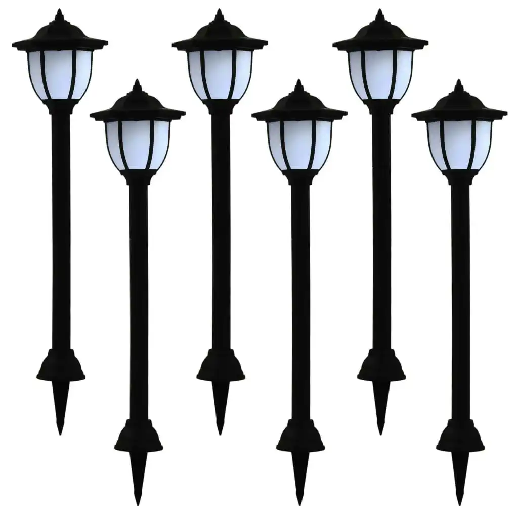 Outdoor Solar Lamps 6 pcs LED Black 277138