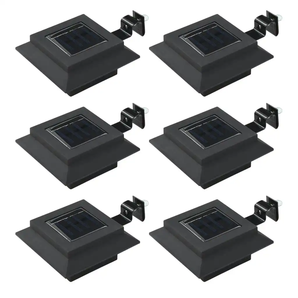 Outdoor Solar Lamps 6 pcs LED Square 12 cm Black 44468