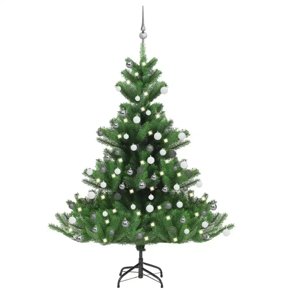 Nordmann Fir Artificial Christmas Tree LED&Ball Set Green 150cm 3077731