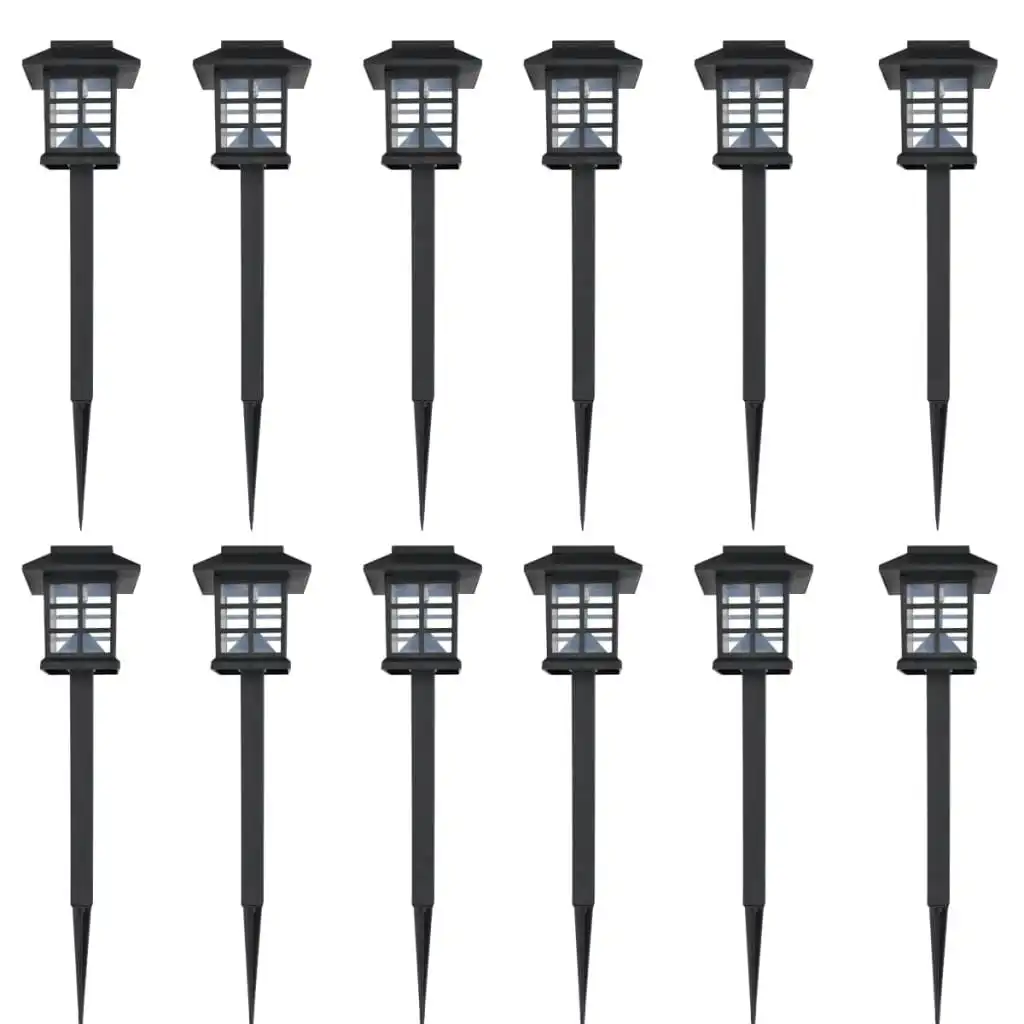 Outdoor Solar Lamp LED Light Set 12 pcs with Spike 8.6 x 8.6 x 38 cm 41161