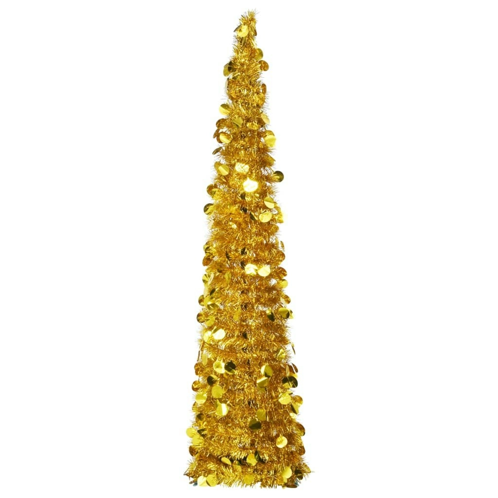 Pop-up Artificial Christmas Tree Gold 150 cm PET 320983