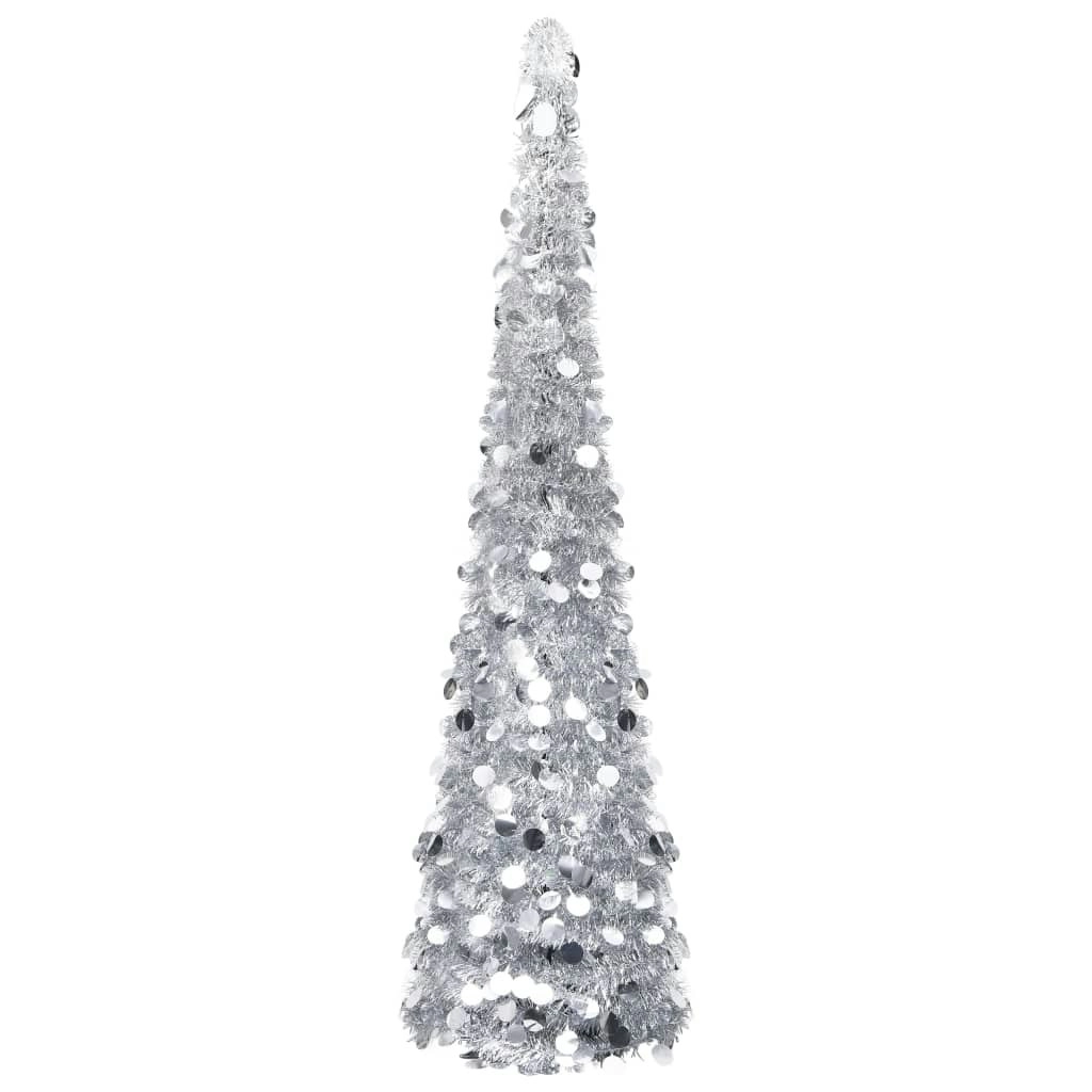 Pop-up Artificial Christmas Tree Silver 180 cm PET 320993