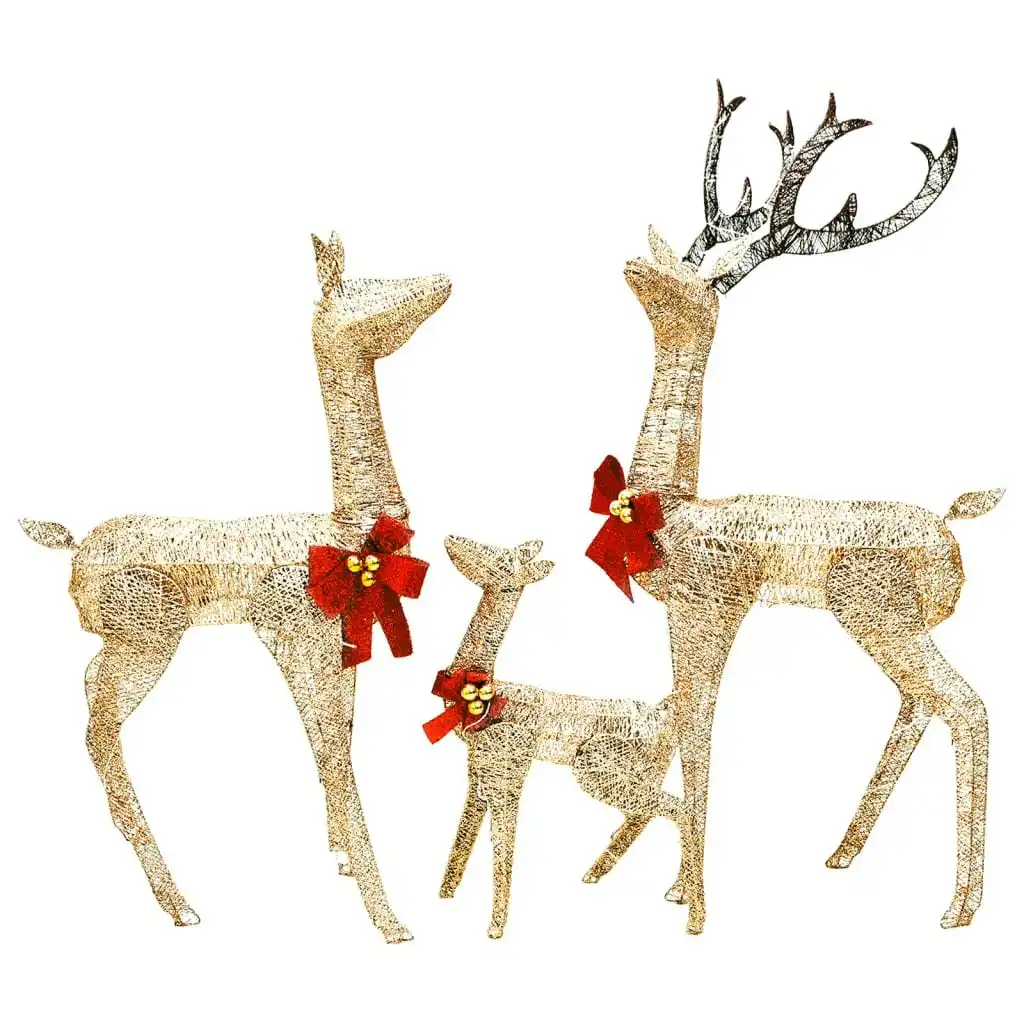 Reindeer Family Christmas Decoration Gold 201 LEDs 329770