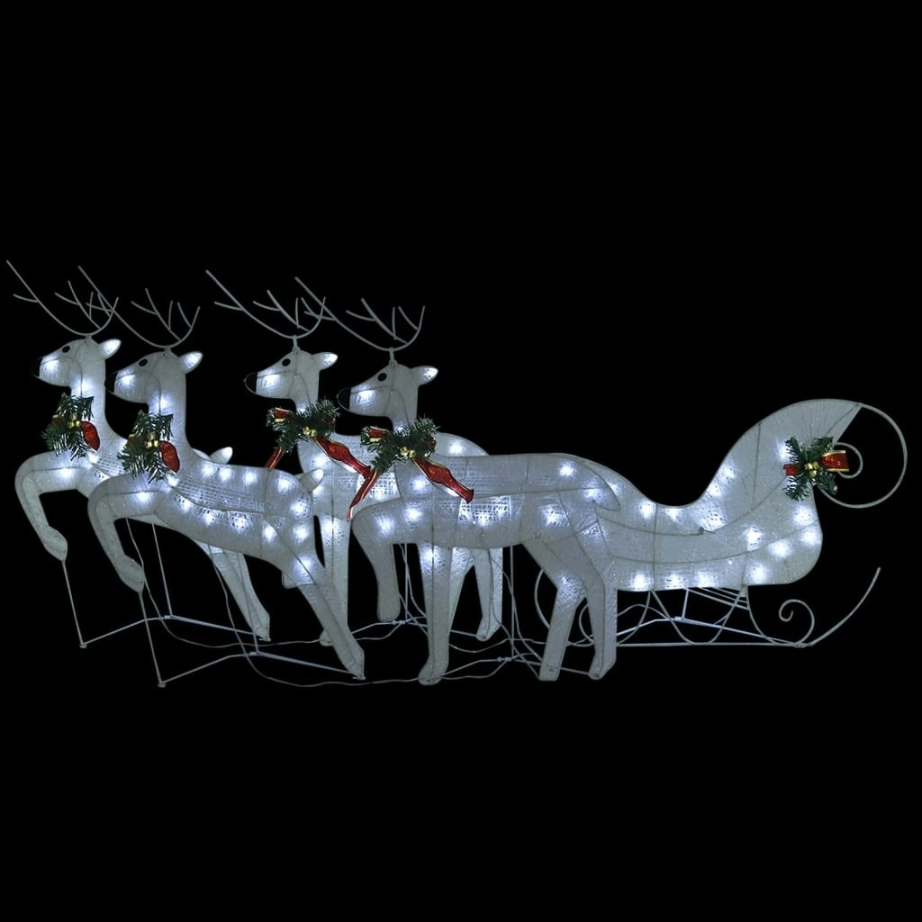 Reindeer & Sleigh Christmas Decoration 100 LEDs Outdoor White 3100429