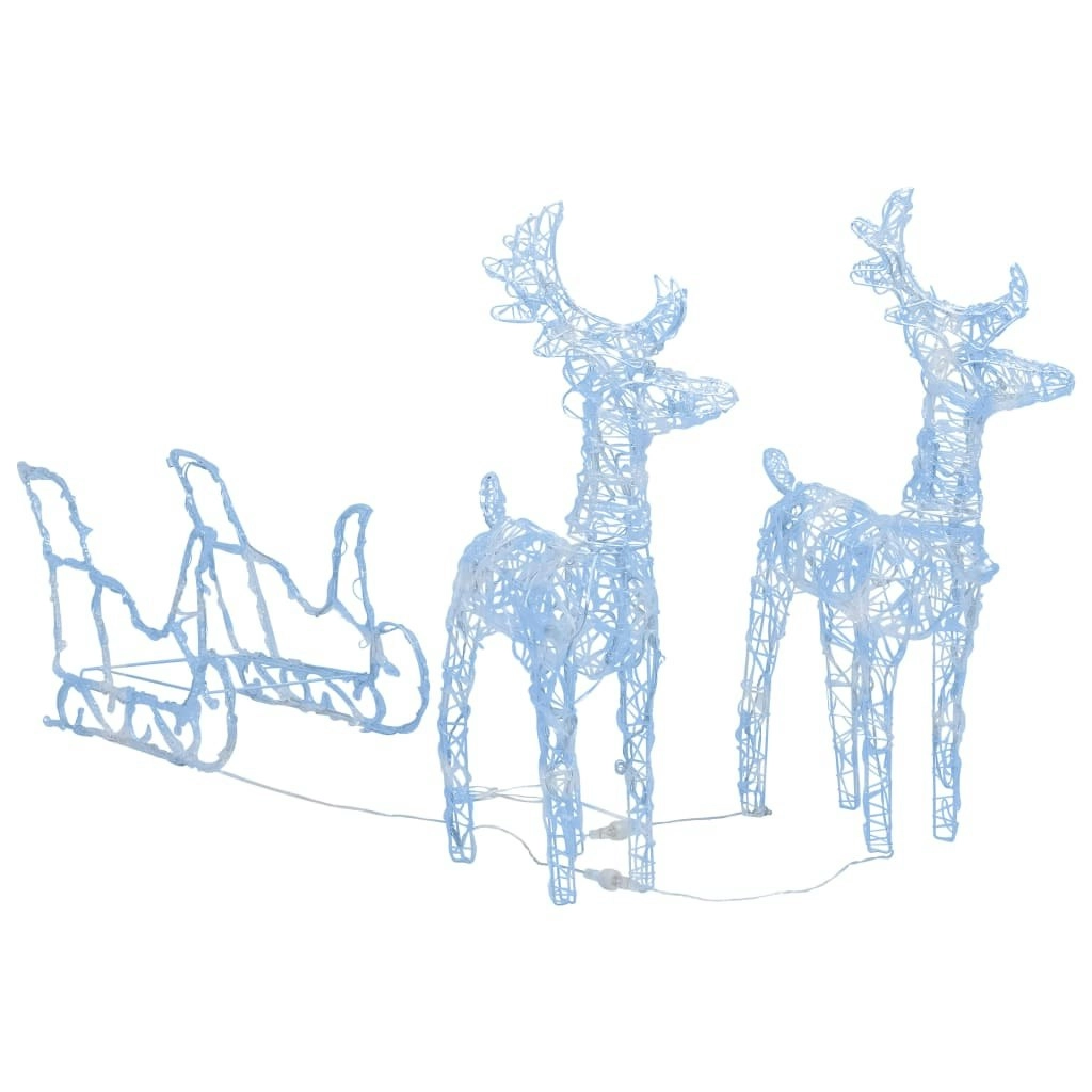 Reindeers & Sleigh Christmas Decoration 160 LEDs 130 cm Acrylic 328520