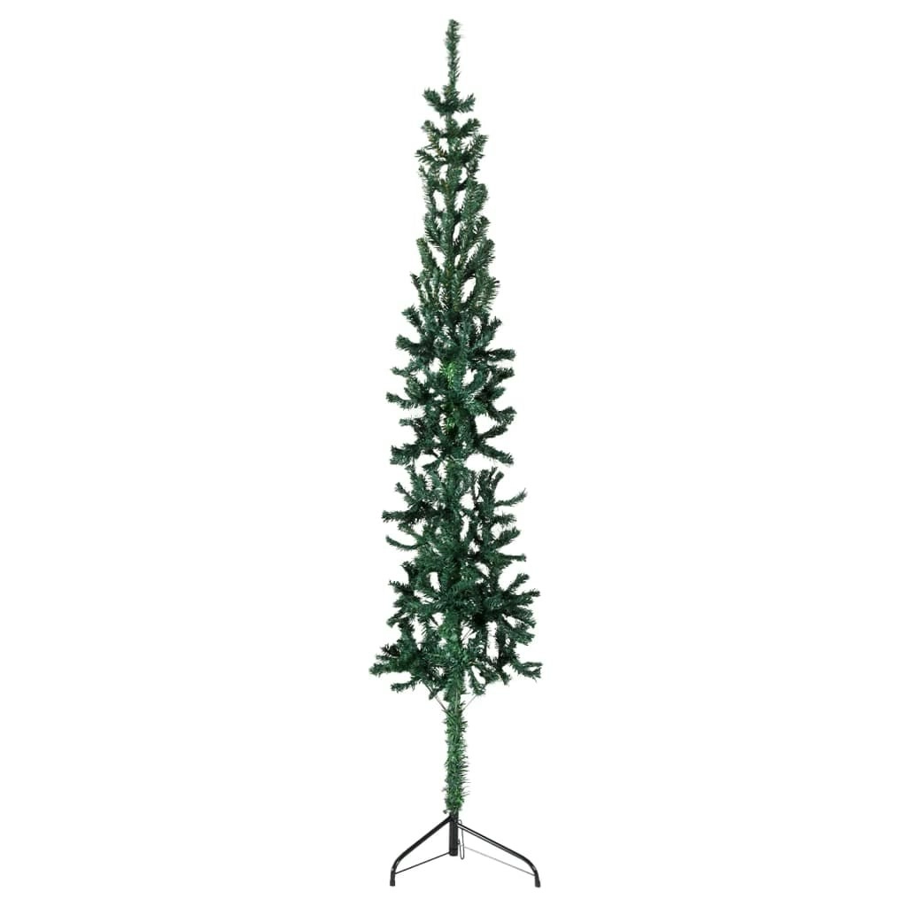 Slim Artificial Half Christmas Tree with Stand Green 210 cm 344602