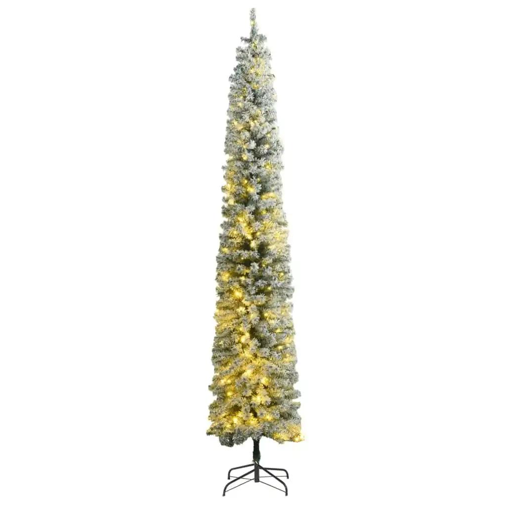 Slim Christmas Tree 300 LEDs & Flocked Snow 300 cm 3210206