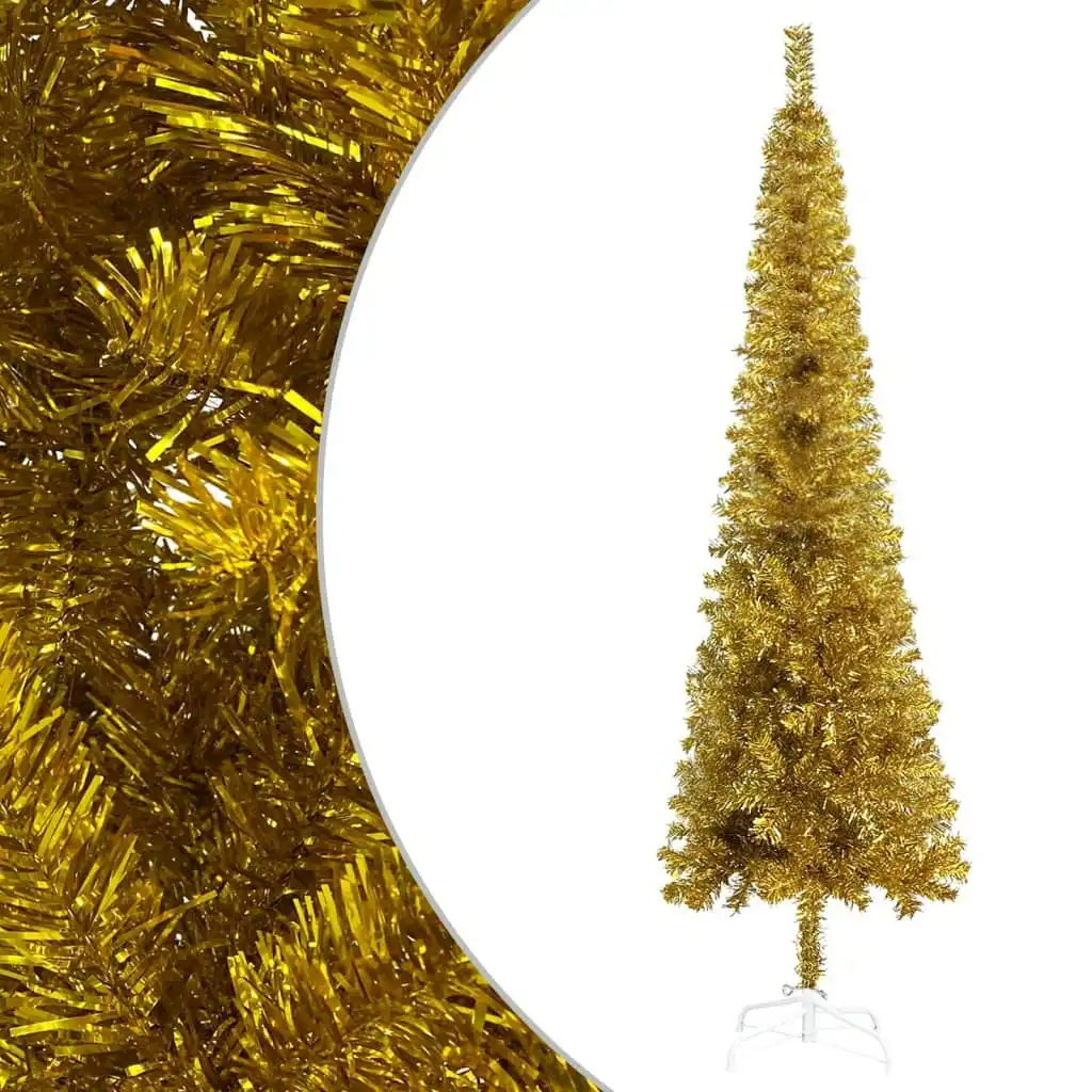 Slim Christmas Tree Gold 150 cm 329233