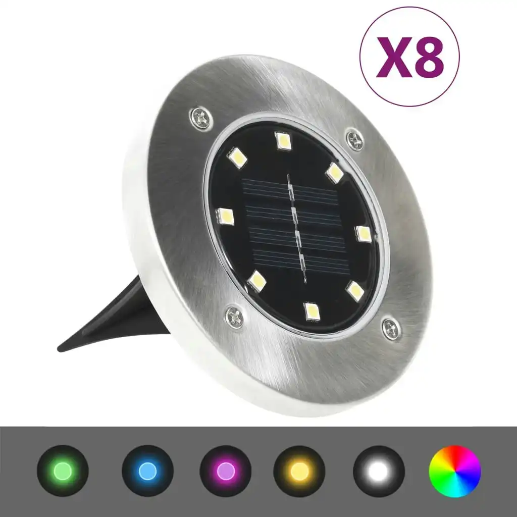 Solar Ground Lights 8 pcs LED Lights RGB Colour 315695