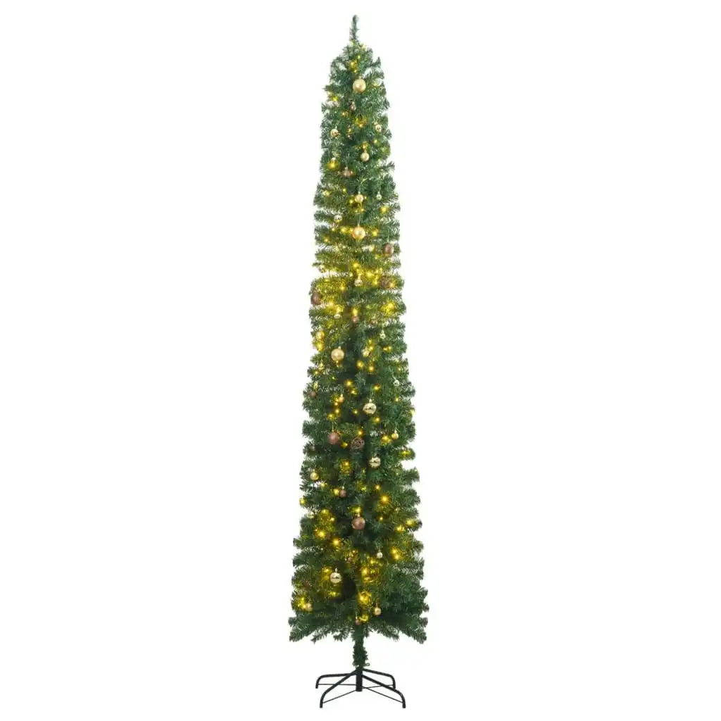 Slim Christmas Tree 300 LEDs & Ball Set 300 cm 3210217