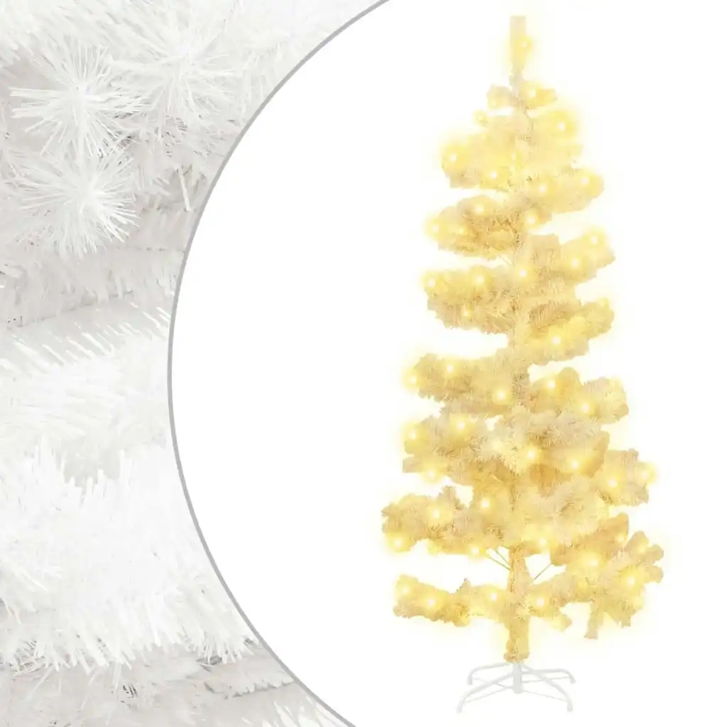 Swirl Pre-lit Christmas Tree with Stand White 150 cm PVC 344653