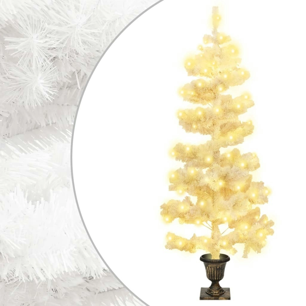 Swirl Pre-lit Christmas Tree with Pot White 120 cm PVC 344652